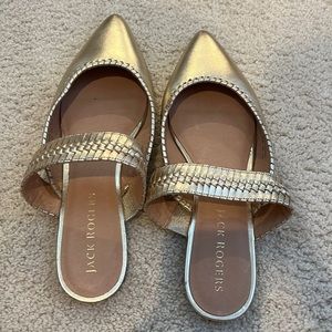 Jack Rogers Tinsley gold mule flats